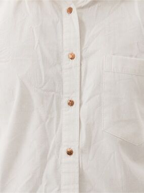 City Chic White Button-Down Shirt with Chest Pocket and Metal Buttons